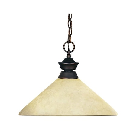 Z-Lite Riviera 1 Light Pendant, Olde Bronze & Golden Mottle 100701OB-AGM14